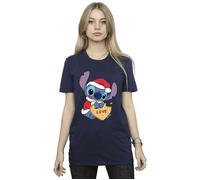 Disney - T-shirt motif Lilo et Stitch motif/style Love, biscuit et Noël (BI29971