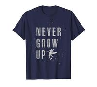Disney T-shirt Peter Pan Fée Clochette Never Grow Up Sparkle T-Shirt, Homme, Bleu Marine, M