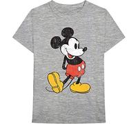 Disney - T-Shirt # S Unisex Grey # Mickey Mouse Vintage [Import]