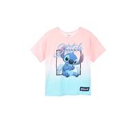 Disney T-shirt Stitch pour filles et filles T-shirt imprimé Stitch 100 % coton, couleur dégradée, rose, 14 ans