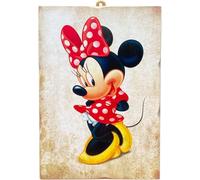 Disney Tableau de Mur Minnie Mouse Série Personnages de Dessins Animés Impression sur Bois Découpé en MDF 25x18 cm.