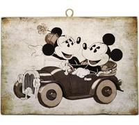 Disney Tableau Mickey et Minnie Mouse Mickey et Minnie pour collection Impression laser sur bois 25 x 18 cm - Idée cadeau