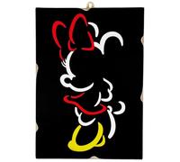 Disney Tableau série dessin animé Mickey Mouse Minnie Mouse Silhouette sur fond noir impression sur bois 25 x 18 cm