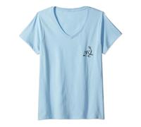 Disney Tangled Pascal Simple Black Outline T-Shirt avec Col en V