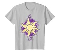 Disney Tangled Raiponce Sun Doodle T-Shirt, Enfant, Argent, 3 ans