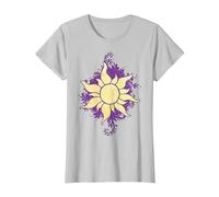 Disney Tangled Raiponce Sun Doodle T-Shirt, Femme, Argent, XXL