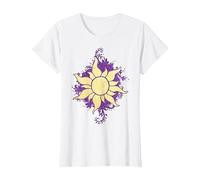 Disney Tangled Raiponce Sun Doodle T-Shirt, Femme, Blanc, XXL