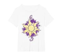 Disney Tangled Raiponce Sun Doodle T-Shirt, Femme Grandes tailles, Blanc, 1X
