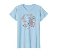 Disney Tangled Raiponce T-shirt imprimé floral T-Shirt, Femme, Bleu Céleste, 3XL