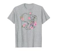 Disney Tangled Raiponce T-shirt imprimé floral T-Shirt, Homme, Gris Chiné, L
