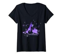 Disney Tangled Rapunzel Silhouette Portrait T-Shirt avec Col en V