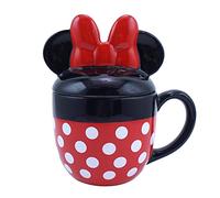 Disney Tasse en forme de Minnie Mouse avec couvercle - Tasse Minnie Mouse - Tasse 3D - Cadeau de bureau, Noir
