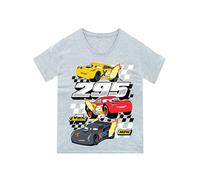 Disney Tee Shirt | T-Shirts à Manches Courtes Garçon | Lightning McQueen T-Shirt | Gris 5-6 Ans
