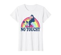 Disney The Emperor's New Groove Kuzco Rainbow No Touchy T-Shirt, Femme, Blanc, 3XL