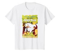 Disney The Jungle Book Retro Movie Poster T-Shirt, Enfant, Blanc, 6 ans