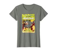Disney The Jungle Book Retro Movie Poster T-Shirt, Femme, Vert kaki chiné, S