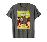 Disney The Jungle Book Retro Movie Poster T-Shirt, Homme, Asphalte, M