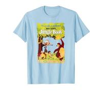 Disney The Jungle Book Retro Movie Poster T-Shirt, Homme, Bleu Céleste, S