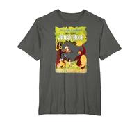 Disney The Jungle Book Retro Movie Poster T-Shirt, Homme Grandes tailles, Asphalte, 4X Tall