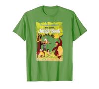 Disney The Jungle Book Retro Movie Poster T-Shirt, Homme, Herbe, S