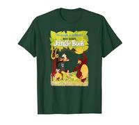 Disney The Jungle Book Retro Movie Poster T-Shirt, Homme, Vert Forêt, S