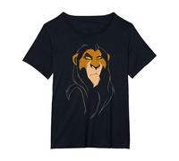 Disney The Lion King Scar Large Face T-Shirt, Femme Grandes tailles, Noir, 5X
