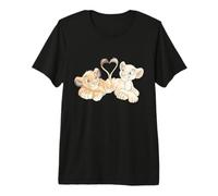 Disney The Lion King Simba and Nala Hearts Valentine’s Day T-shirt haut de gamme