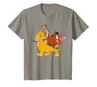 Disney The Lion King Simba, Pumba and Timon T-Shirt, Enfant, Ardoise, 6 Ans