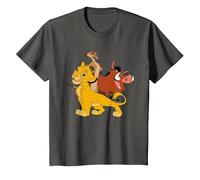 Disney The Lion King Simba, Pumba and Timon T-Shirt, Enfant, Asphalte, 3 Ans