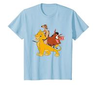 Disney The Lion King Simba, Pumba and Timon T-Shirt, Enfant, Bleu Céleste, 2 Ans