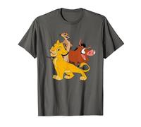 Disney The Lion King Simba, Pumba and Timon T-Shirt, Homme, Asphalte, 5XL
