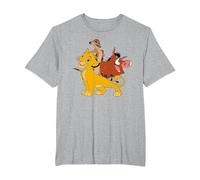 Disney The Lion King Simba, Pumba and Timon T-Shirt, Homme Grandes Tailles, Gris Chiné, 4X Tall