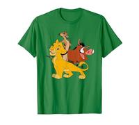 Disney The Lion King Simba, Pumba and Timon T-Shirt, Homme, Vert Kelly, S