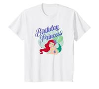 Disney The Little Mermaid Ariel Birthday Princess Vintage T-Shirt, Enfant, Blanc, 10 ans