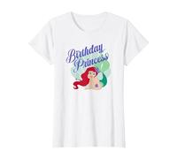 Disney The Little Mermaid Ariel Birthday Princess Vintage T-Shirt, Femme, Blanc, L