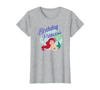 Disney The Little Mermaid Ariel Birthday Princess Vintage T-Shirt, Femme, Gris Chiné, XL