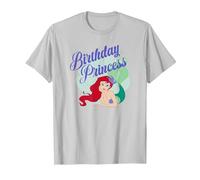 Disney The Little Mermaid Ariel Birthday Princess Vintage T-Shirt, Homme, Argent, XXL