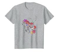Disney The Little Mermaid Ariel Real Flowers T-Shirt, Enfant, Gris Chiné, 12 ans