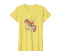 Disney The Little Mermaid Ariel Real Flowers T-Shirt, Femme, Citron, S