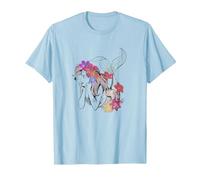Disney The Little Mermaid Ariel Real Flowers T-Shirt, Homme, Bleu Céleste, S