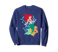 Disney The Little Mermaid Ariel Sea Kelp Sweatshirt, Unisexe pour Adultes, Bleu Marine, M