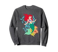 Disney The Little Mermaid Ariel Sea Kelp Sweatshirt, Unisexe pour Adultes, Chiné Foncé, M