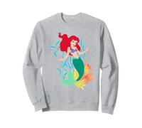 Disney The Little Mermaid Ariel Sea Kelp Sweatshirt, Unisexe pour Adultes, Gris Chiné, M