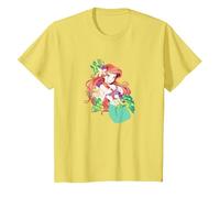 Disney The Little Mermaid Ariel Shoujo Upper Body T-Shirt, Enfant, Citron, 3 ans