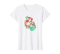 Disney The Little Mermaid Ariel Shoujo Upper Body T-Shirt, Femme, Blanc, S