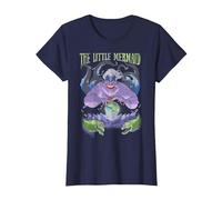 Disney The Little Mermaid Evil Ursula Crystal Ball T-Shirt, Femme, Bleu Marine, S