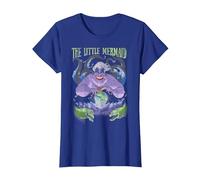 Disney The Little Mermaid Evil Ursula Crystal Ball T-Shirt, Femme, Bleu Royal, L