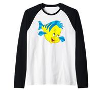 Disney The Little Mermaid Flounder Sidekick Big Face Costume Manche Raglan