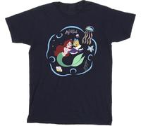 Disney - "The Little Mermaid Reading A Book" T-shirt pour filles BI23754 (140-146) (Bleu marine)