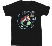 Disney - "The Little Mermaid Reading A Book" T-shirt pour filles BI23754 (152-158) (Noir)